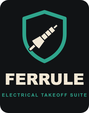 Ferrule: a shield holding a bootlace ferrule. Electrical takeoff suite